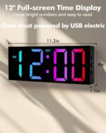 Alampan 12" Giant Digital Wall Clock with Distant Management, USB Powered,... - Image 3