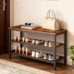 Picket Shoe Bench, 3-Tier Industrial Shoe Storage Bench, Sturdy Shoe R... - Image 3