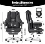 600lbs Huge and Tall Workplace Chair,Leather-based Govt Workplace Chair with F... - Image 3