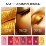 Gold Lipstick Velvet Nude Crimson Pink Lip Tint Non-Smudge Excessive Pigment No... - Image 4