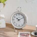 NIKKY HOME Desk Clock, Classic Desk Clock, Vintage White End Desk... - Image 4
