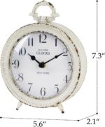 NIKKY HOME Desk Clock, Classic Desk Clock, Vintage White End Desk... - Image 6