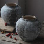 Rustic Distressed Giant Ceramic Vase, 8.6 inch Terracotta Pottery Tall... - Image 4