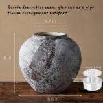 Rustic Distressed Giant Ceramic Vase, 8.6 inch Terracotta Pottery Tall... - Image 8