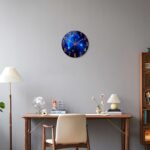 Blue Wall Clock for Dwelling Room Decor Kitchen Wall Clocks Battery Oper... - Image 4