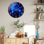 Blue Wall Clock for Dwelling Room Decor Kitchen Wall Clocks Battery Oper... - Image 5