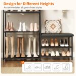 Shoe Rack Bench with Gentle Cushioned Seat, 5-Tier Shoe Storage Set up... - Image 6
