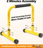 TABEKE Push Up Bar, 14'' Excessive Metal Parallettes & Dip Bar with Full Co... - Image 7