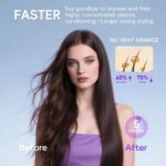 Cordless Curling Iron Brush, 2 in 1 Mini Journey Scorching Straightener Comb ... - Image 5