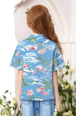 SSLR Large Women Hawaiian Shirt Seashore Tropical Summer season Informal Quick Sleev... - Image 3
