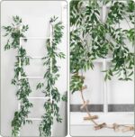 RECUTMS Synthetic Willow Leaves Vine Twigs 2Pcs 5.7Ft Faux Hanging Iv... - Image 4