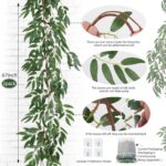 RECUTMS Synthetic Willow Leaves Vine Twigs 2Pcs 5.7Ft Faux Hanging Iv... - Image 6