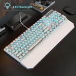 Typewriter Mechanical Gaming Keyboard and Mouse Combo, Retro Punk Roun... - Image 3