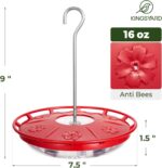 Kingsyard 2 Pack 16 OZ Hummingbird Feeders for Open air Hanging, 6 Bee... - Image 7