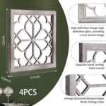 Tatuo 4 Pcs Mirrors Sq. Wall Mirror, Beautiful Rustic Farmhouse Acce... - Image 5