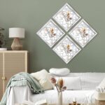 Tatuo 4 Pcs Mirrors Sq. Wall Mirror, Beautiful Rustic Farmhouse Acce... - Image 7