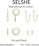 Gold Plated Earrings for Girls, 14k Gold Plated Earring Stack Hypoalle... - Image 5