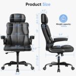 Govt Leather-based Workplace Chair, Laptop Chair with Thick Cushion & Lu... - Image 3