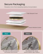 SONGMICS Toilet Spherical Mirror for Wall, 24 Inches Gold Circle Mirror，... - Image 4