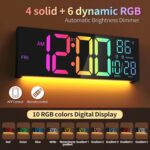 16.5" Giant LED Wall Clock with Bluetooth Sync, Evening Gentle, DST, 2 Al... - Image 4