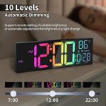 16.5" Giant LED Wall Clock with Bluetooth Sync, Evening Gentle, DST, 2 Al... - Image 7