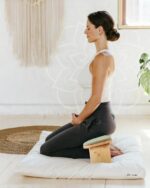 Hihealer Folding Bamboo Meditation Bench with Cushion & Carry Bag – Er... - Image 3