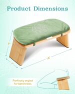 Hihealer Folding Bamboo Meditation Bench with Cushion & Carry Bag – Er... - Image 4