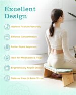 Hihealer Folding Bamboo Meditation Bench with Cushion & Carry Bag – Er... - Image 5