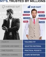 MY'S Males's 2-Piece Go well with, Vest Pants Set for Males, Informal Waistcoat with... - Image 5
