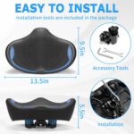 Noseless Outsized Bike Seat for Males Ladies Consolation, Further Broad Padded ... - Image 5