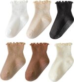6 Pairs Toddler Ruffle Socks for Women Child Grip Socks Non Slip Socks ... - Image 2
