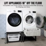 Washer and Dryer Pedestals with Pullout-Shelf - 29" W, 18" H, Black St... - Image 4