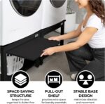 Washer and Dryer Pedestals with Pullout-Shelf - 29" W, 18" H, Black St... - Image 6