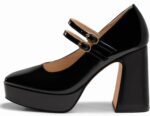 Coutgo Womens Mary Jane Platform Excessive Heels Chunky Block Heel Closed T... - Image 5