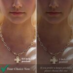 Chunky Cross Necklace for Girls Fashionable Gold Silver Layered Assertion C... - Image 7