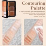 12 Colours Cream Concealer Basis Palette, Lengthy-Carrying Smudge Proo... - Image 4