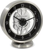 Westclox Analog 6.5" Steel Gear Quartz Correct Desk Clock with Quiet... - Image 4