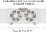 HOLMES 9" Twin Digital Window Fan, Reversible Airflow Blades, In/Out E... - Image 5