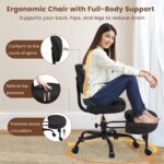 Cross Legged Workplace Chair with Wheels, Broad Criss Cross Kneeling Dwelling ... - Image 5