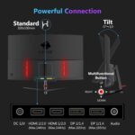 Z-Edge 27 inch Curved Gaming Monitor, QHD 1440P 165Hz 144Hz Curved 150... - Image 7