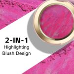 Baked Blush for Cheeks, 2 in 1 Powder Blush Palette and Highlighter, C... - Image 4