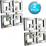2 Pack Silver Mirrored Sq. Wall-Mounted Mirrors Fashionable Glam Accent ... - Image 3
