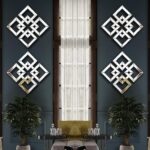 2 Pack Silver Mirrored Sq. Wall-Mounted Mirrors Fashionable Glam Accent ... - Image 4