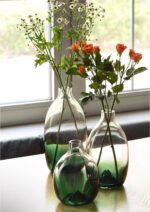 CONVIVA Trendy Inexperienced Vase Set, Glass Flower vases,Giant Ornamental Cen... - Image 3