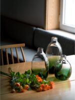 CONVIVA Trendy Inexperienced Vase Set, Glass Flower vases,Giant Ornamental Cen... - Image 4