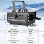 800W Snow Machine with 6 LED Lights and Wi-fi Distant, Pretend Snow Mak... - Image 3