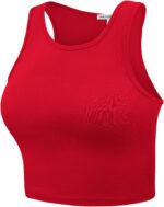 Ladies Sleeveless Cami Crop Tank Tops Racerback Excessive Halter Neck Shirts - Image 3