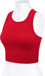 Ladies Sleeveless Cami Crop Tank Tops Racerback Excessive Halter Neck Shirts - Image 5