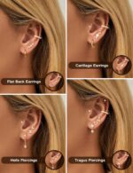LOLIAS 16 Gauge Cartilage Earrings for Ladies Flat Again-Hypoallergenic ... - Image 6