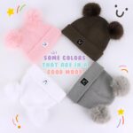 Child Beanie with Smiley Embroidery Youngsters pom pom Cranium Cap-Tender Heat To... - Image 6